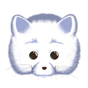 illustration renard polaire malicieux